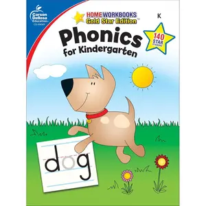 Carson Dellosa Phonics for Kindergarten Workbook, Sight Words, Beginning Consonant and Short Vowel Sounds Educational Games and Puzzles, Classroom or Homeschool Curriculum Paperback – January 4, 2010