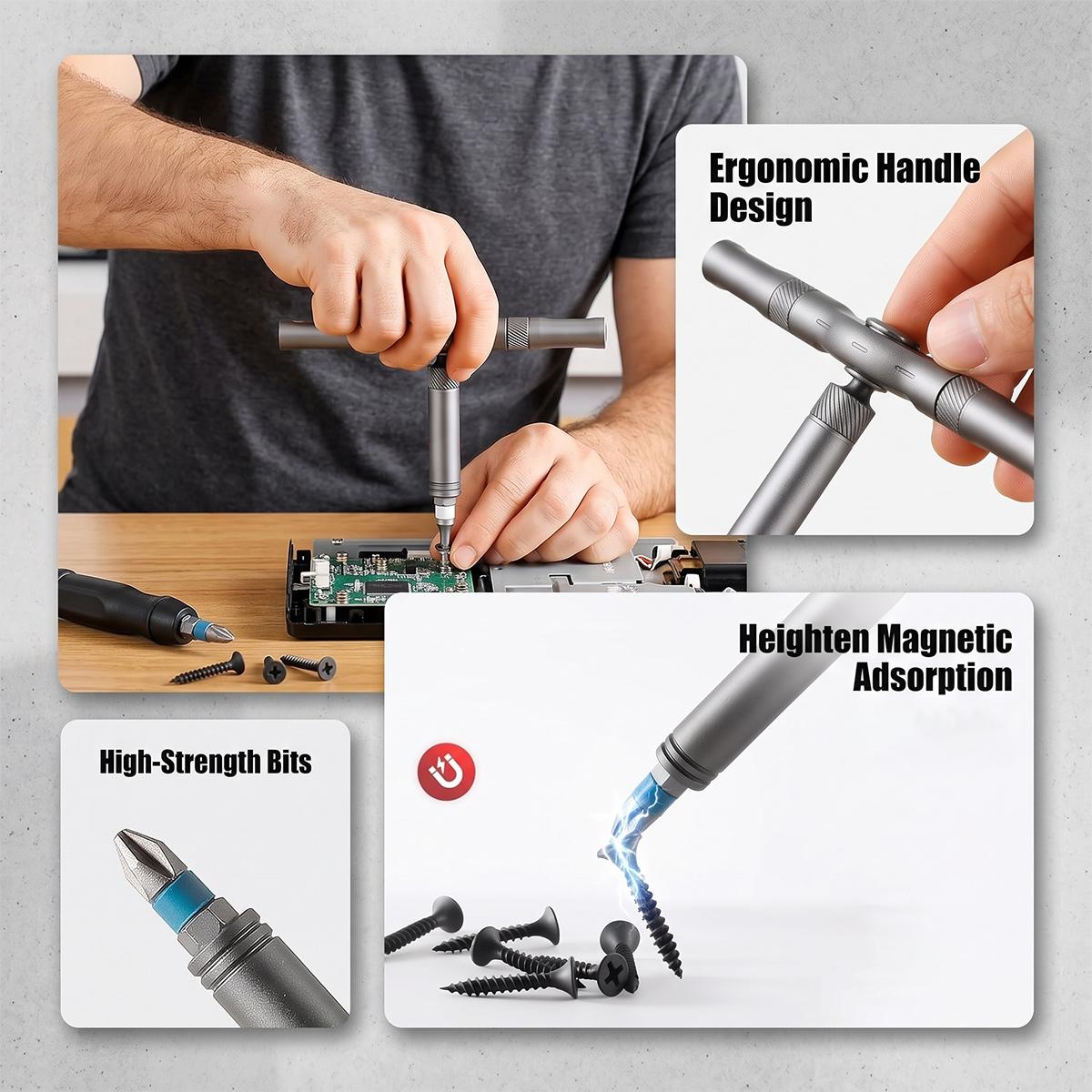 24 or 40 or 66 in 1 Magnetic Screwdriver Set, DIY Ratchet Mini Removable Self-Assembly Precision Screwdriver Tool Kit, Magnetic DIY Precision Tool Kit with Variety Head Styles for PC/Mobile/Watch/Bicycle