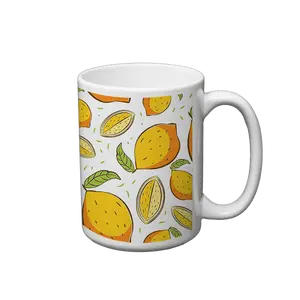 Sublimation White 15oz Economy Ceramic Coffee Cup - Dye-Compatible, Oven-Safe Kitchen Drinkware