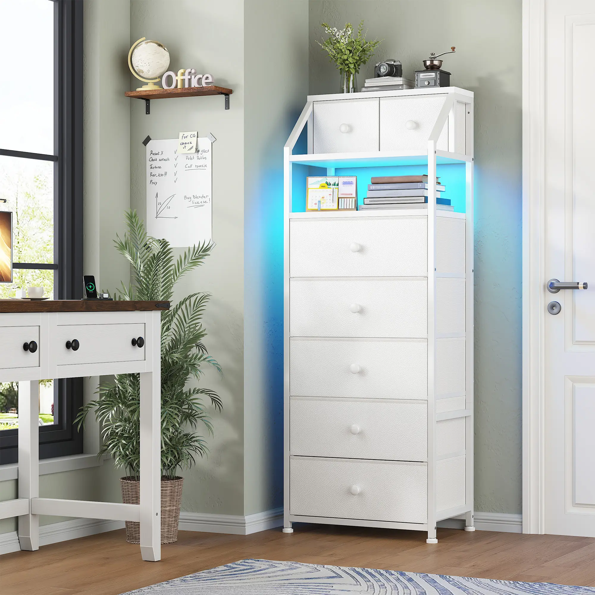 7 Drawers-White(LED)