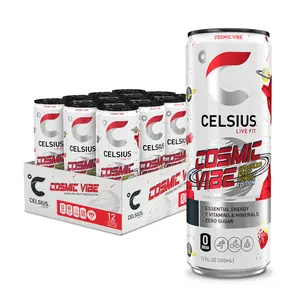CELSIUS Sparkling Cosmic Vibe, Functional Essential Energy Drink 12 Fl Oz (Pack of 12)