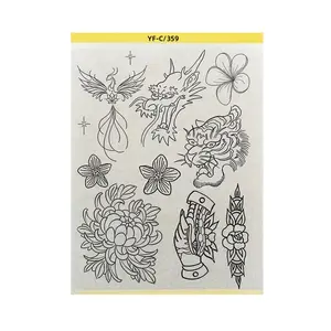 Pre-Drawn Tattoo Transfer Paper Roll, Pre-Drawn Patterned Tattoo Stencil Sheet, Easy Application Temporary Tattoos, Ideal for DIY Body Art