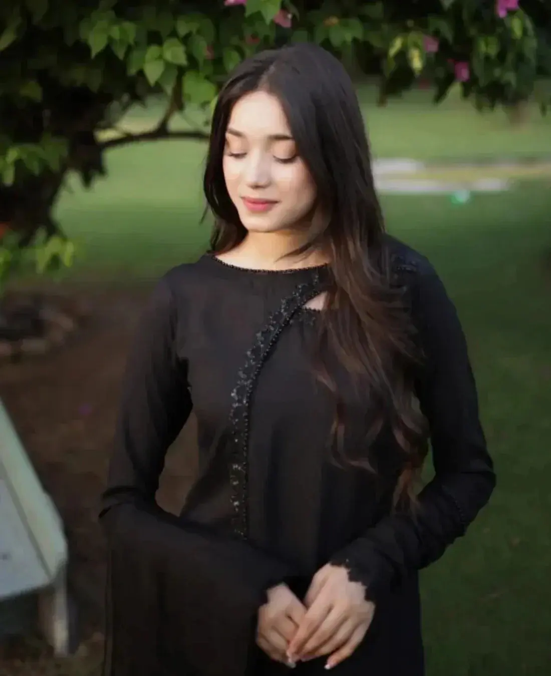 3-Piece Black Suit & Chiffon Dupatta Lightweight