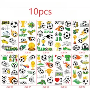 10 Piece Football Stickers, Face and Arm Stickers, Boy Birthday Party Fan Atmosphere Decorations, Small Stickers for Fan Parties