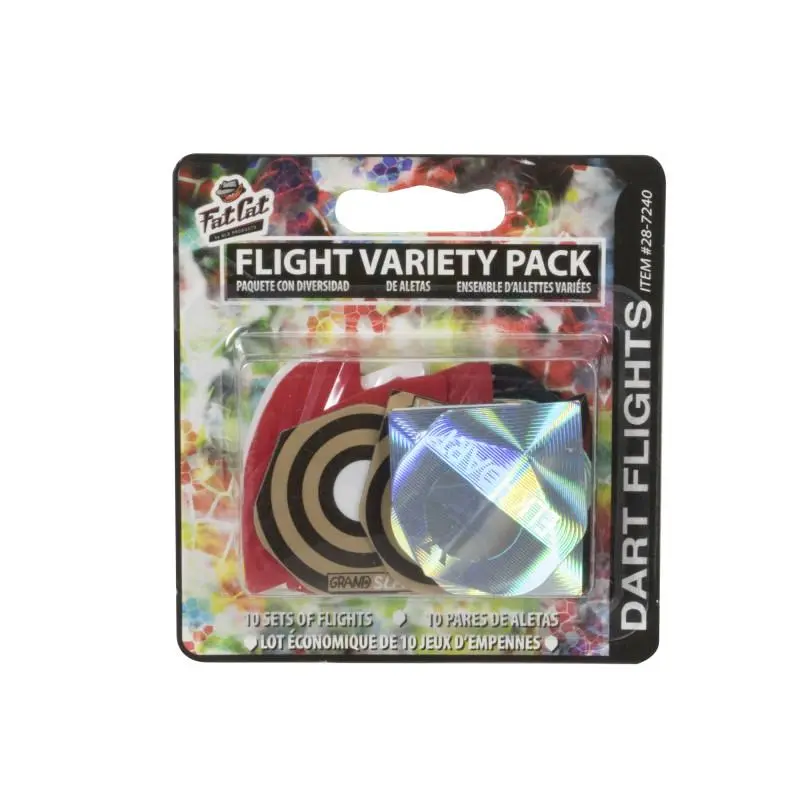 Assorted Dart Flights 10-Set Value Pack - Durable Heat-Sealed Polyester Dart Gear with Multiple Flight Shapes, Variety Set, Mixed Shapes, Heat Sealed Polyester Layers, Prevents Deflection, Reduces Flimsiness, Solid Flight