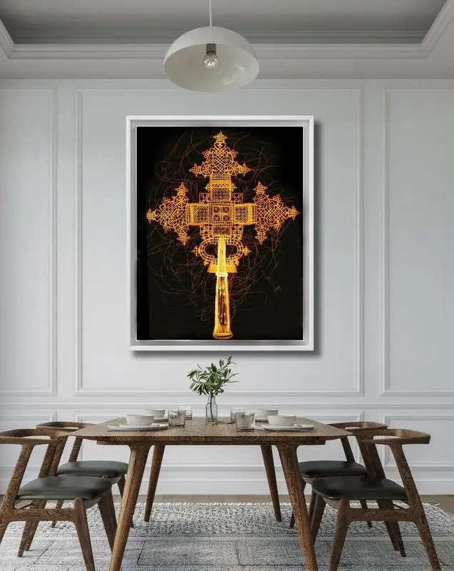 Ethiopian Eritrean Orthodox Cross Poster, Religious Wall Art, Spiritual Home Decor