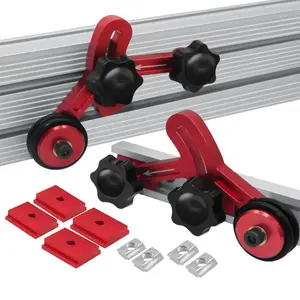 Woodworking Aluminum Feather Loc Board, Anti Rebound Safety Feeder, Table Saw Feeding Safety Propelling Auxiliary Tool, Power Tool Accessories