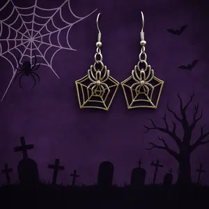 Spider Web Dangle Earrings