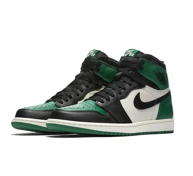 AJ1 High Pine Green Unisex High Top Sneakers Premium Leather Athletic Shoes Daily Walking Skate Sneakers