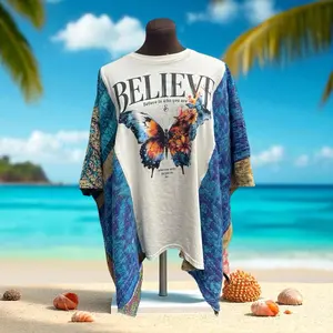 Butterfly Ladies Poncho Shirts Top Womenswear Blouse