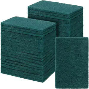 50 count Heavy Duty Scouring Pads Non Scratch Household Scrub Pads for Cleaning  Pan  Anti  Scrubbing Pads for Dish Kitchen Metal Grills, 4.3 x 3 x 0.3 in (Green)