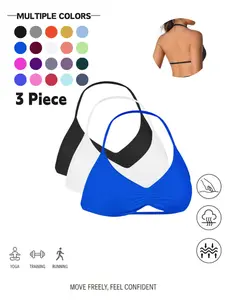 Seamless Halter Neck Sports Bra, Ruched Front & Open Back, Removable Pads, Buttery Soft, 4-Way Stretch, Gym, Yoga, Loungewear