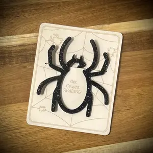 Black Glitter Spider Acrylic Bookmark for Office Stationery Supplies