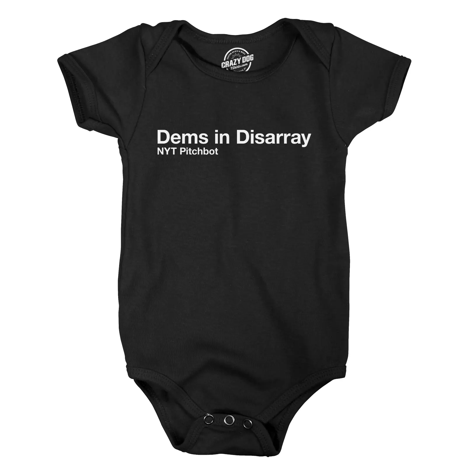 Dems In Disarray Baby Bodysuit Funny Novelty Jumper for Infants Funny Baby Onesies Sarcastic Clothes for Baby Novelty Onesie Black -