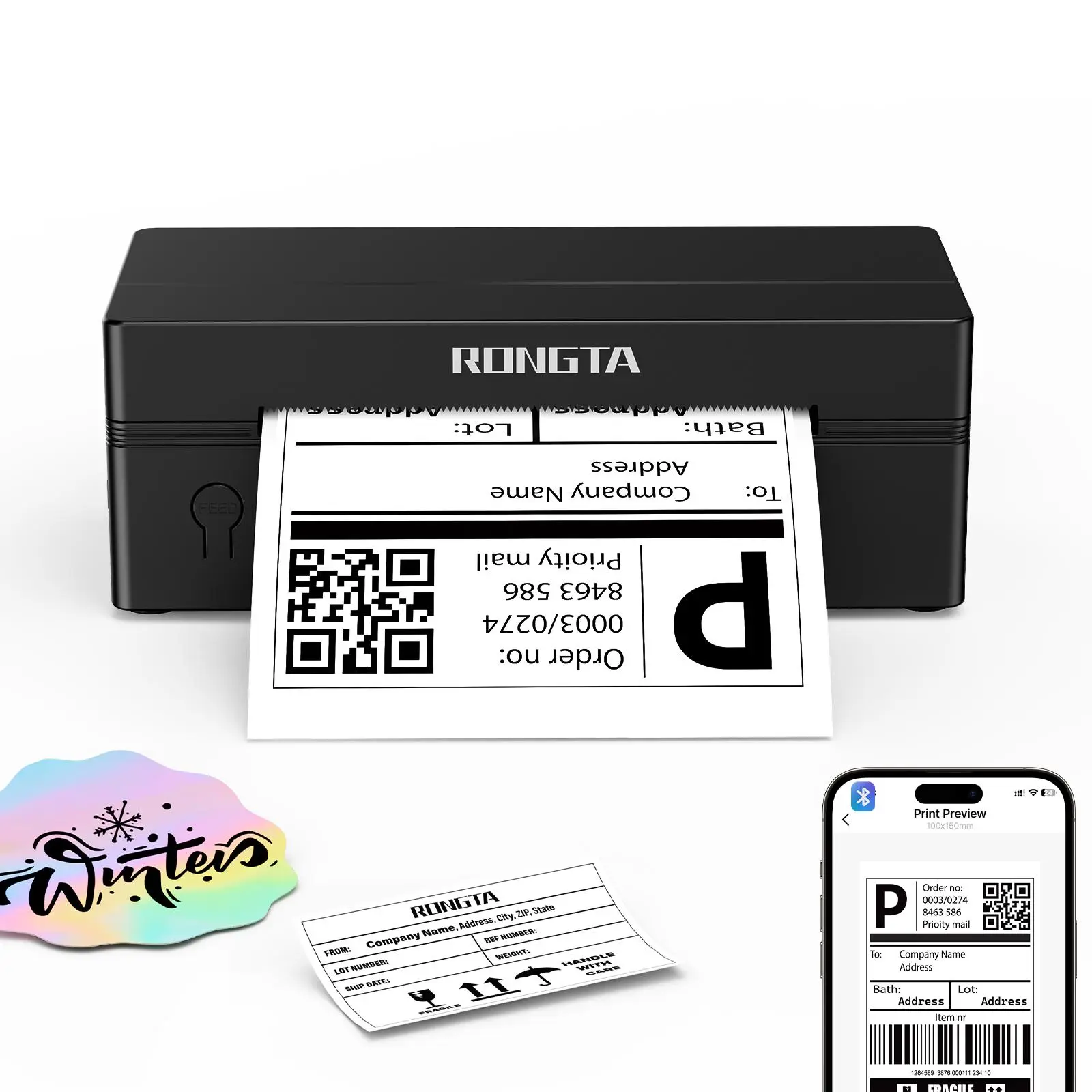 RONGTA Portable Handheld Thermal Label Maker - Bluetooth Wireless Sticker Printer, Portable Handheld Printer, Compatible with iOS, Android, Windows, Chromebook, Ideal for Etsy, Cool Gadgets