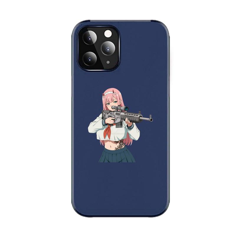 Zero Two with AR-15 Rifle Tactical Schoolgirl Sticker – Anime Vinyl for Laptop & Gear Setup, Anime Waifus Sticker