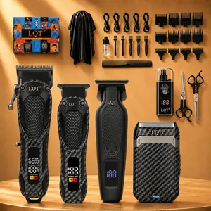 LQT TurboCut 5-in-1 Cordless Grooming Set - Stainless Steel Hair Clippers, Cordless Beard Trimmer, Fade Kit, Precision Edger, Adjustable ABS Clipper, Gift for Mother's Day