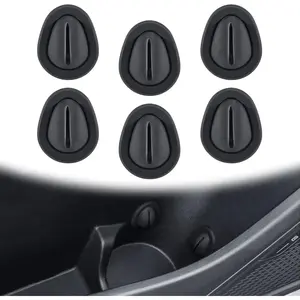 6 Pieces Car Water Cup Holder Limiter, Silicone Elastic Flexible Non-Slip Auto Interior Cup Stabilizer Accessories, Universal for Car Cup Holder Bottle Stabilizers with Self-Adhesive (Black)