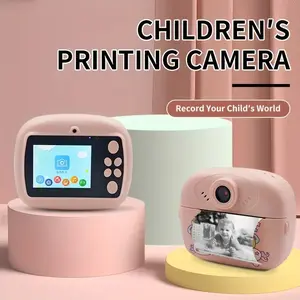 Portable Mini Photo Printer instant camera printer photo DIY, easy and safe to use, includes 1300mAh rechargeable battery and 2 rolls of printing paper