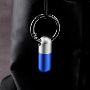 Aluminum Alloy Waterproof Mini Pill Box Keychain, Durable Portable Medicine Holder, Ideal for Travel and Daily Use