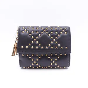 Pre-owned Dior Calfskin Small Leather Goods Lady Black Wallet T10387371
