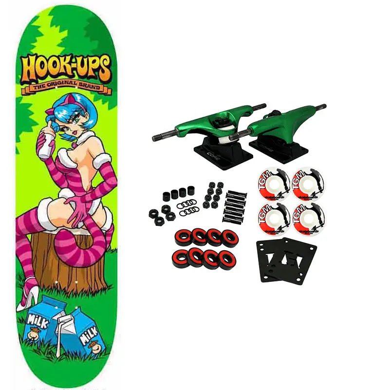 Hook Ups Skateboard Complete Cheshire Cat in Wonderland 8.5" x 32.25"