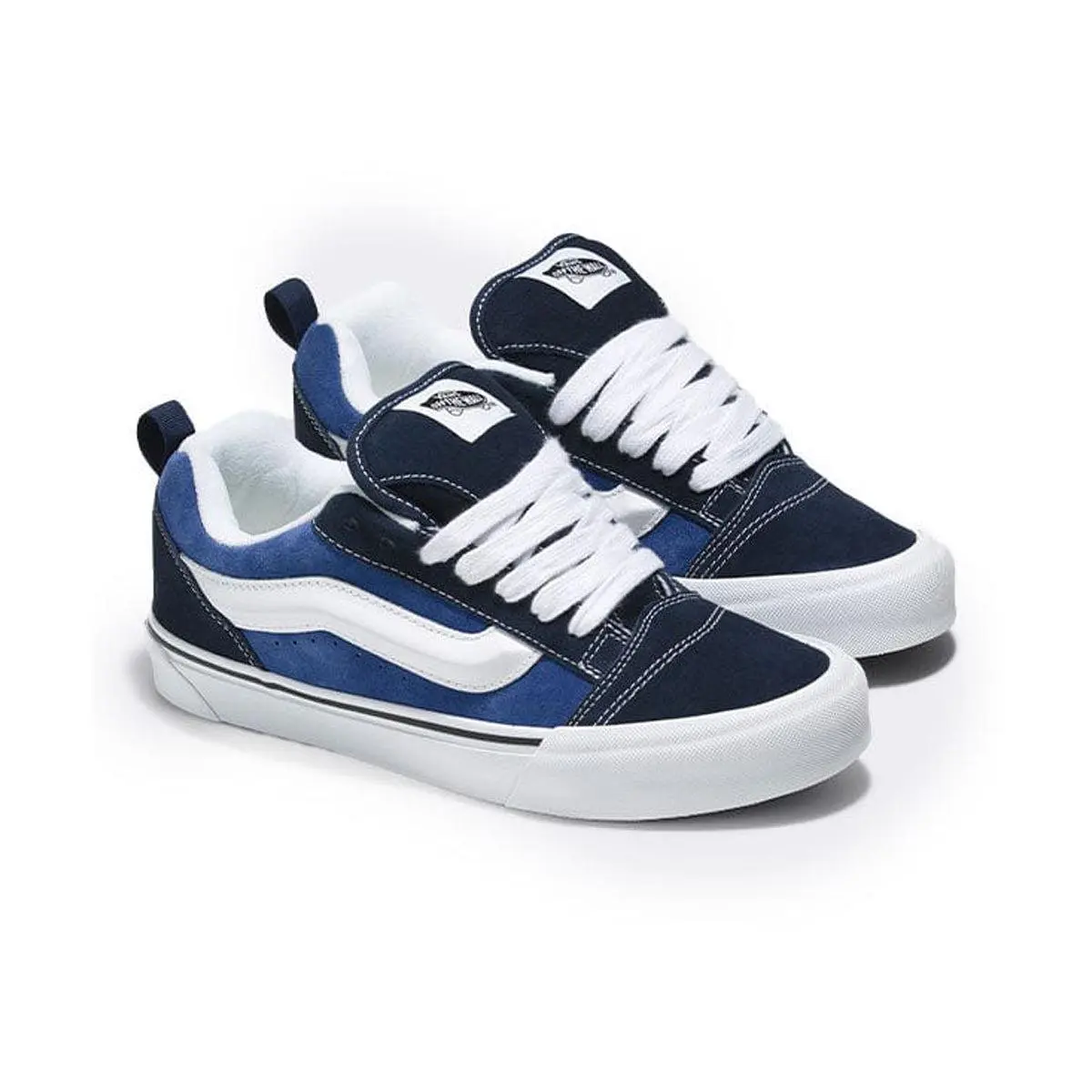 VANS Mens Knu Skool Low Top Sneaker - Navy White