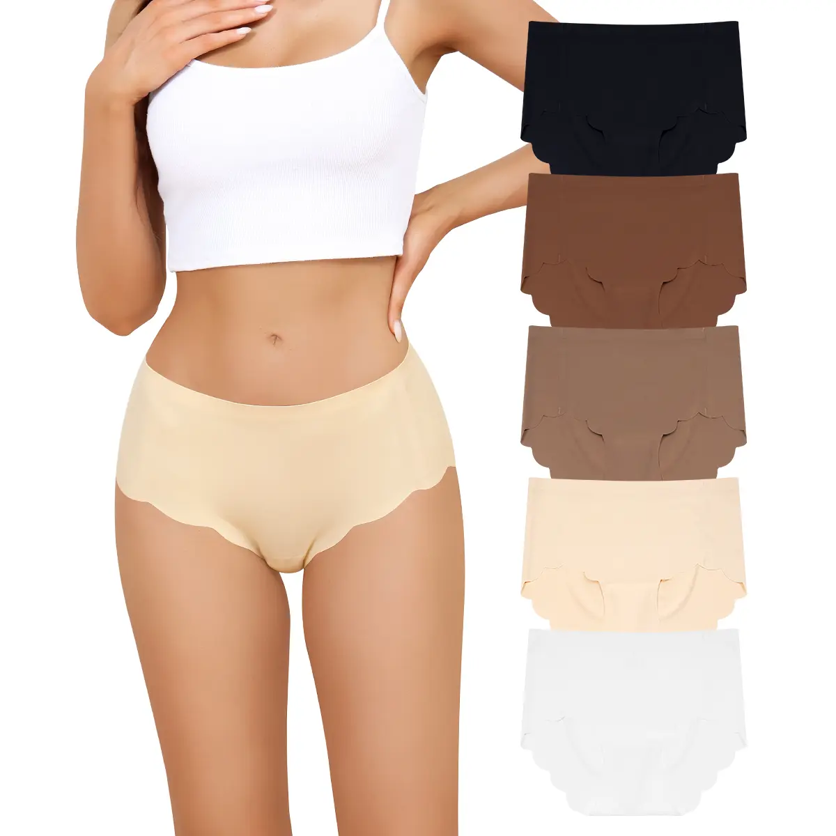 LEVAO Women’s No Show Workout Underwear – 3/5 Pack Seamless Yoga & Gym Panties with Anti Camel Toe Pad S-XXL