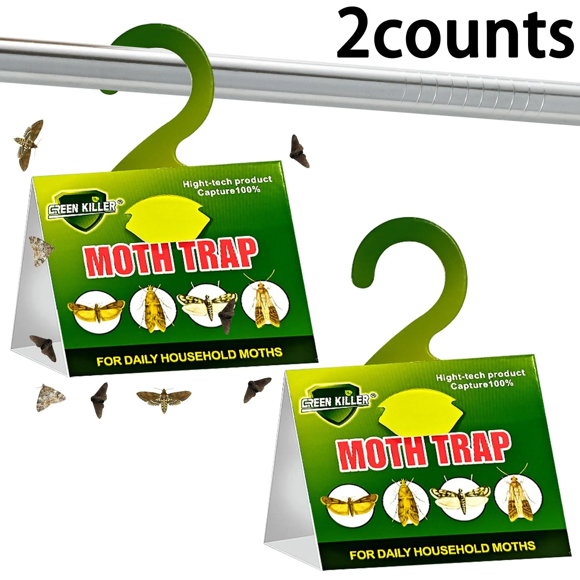 8 Pack Moth Traps, Non-Toxic Pest Control, Hanging Design, Suitable for Indoor & Outdoor Use, Easy to Use, Food Storage Safe