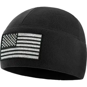 Temple Tape Premium Brushed Fleece Tactical  Watch Cap Warm Beanie - American Flag