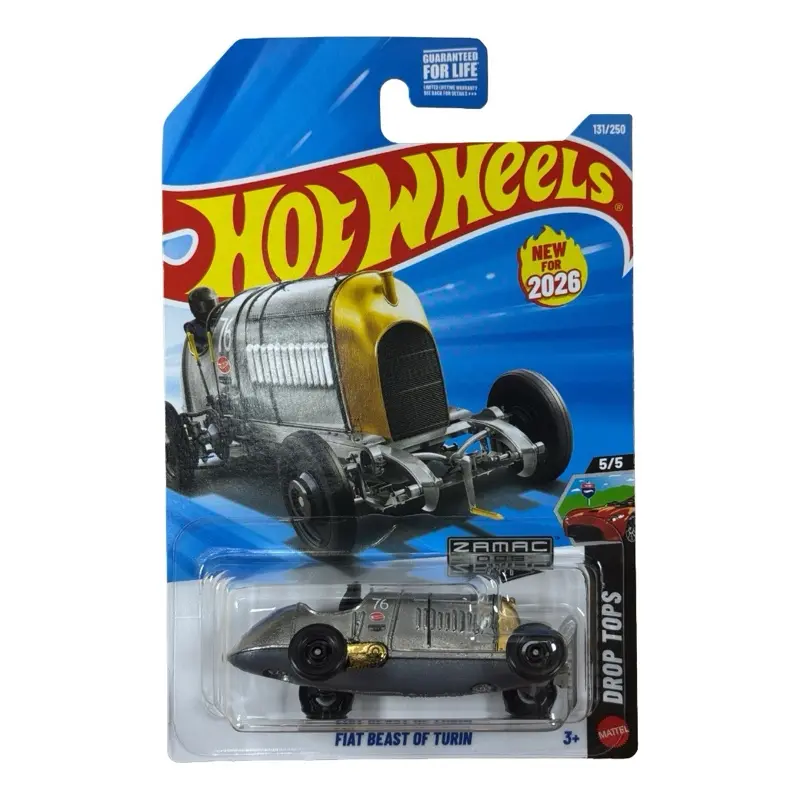 Hot Wheels Walmart exclusive ZAMAC Fiat Beast of Turin silver Drop Tops 5/5