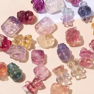 Natural  Colorful Fluorite Carved Charms 9.99 for 10pcs