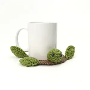 Handmade Crochet Turtle Coaster, Fun Animal Mug Rug, Creative knitting Housewarming Gift, Home Decor, Gift for Daughter, Mom, Teacher