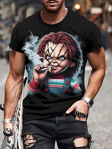2026 Horror Movie Chucky 3D Print T-Shirt Men Women Fashion Casual Short Sleeve Tee Halloween Gifts Tops Menswear Streetwear