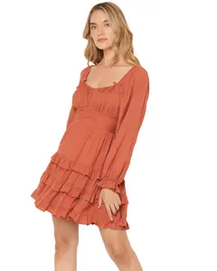 Ash Women's And Violet Boot Barn Solid Bow Long Sleeve Mini Dress - 26Fg417hwb