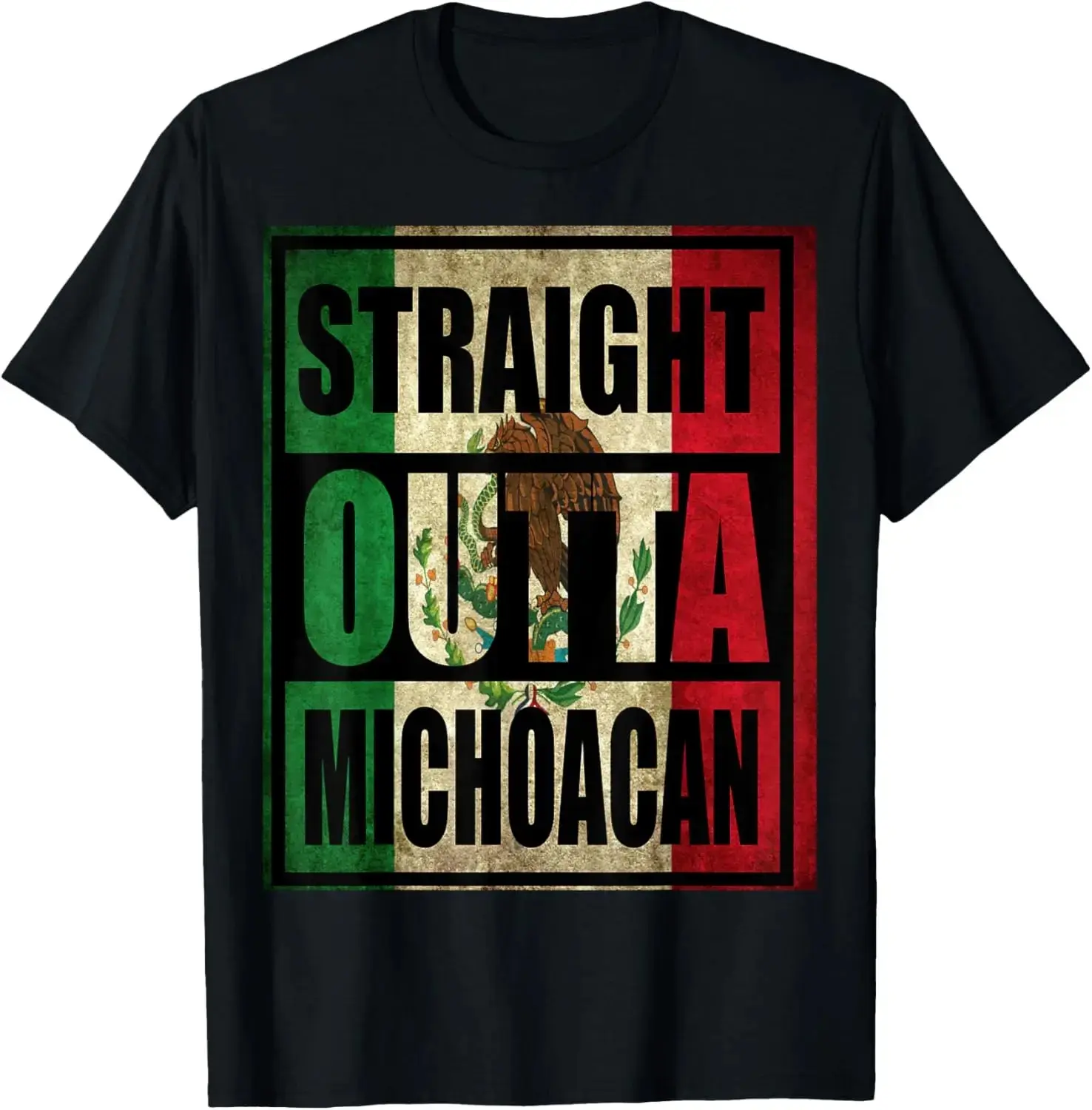 [100% Cotton]   STRAIGHT OUTTA MICHOACAN MEXICO T SHIRT T-Shirt Golf Gift T-Shirt For Men And Women PO