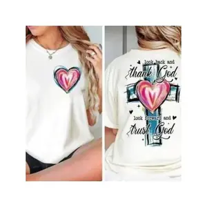 Women's Heart-Centered T-Shirt, Casual Round Neck Top - Heartwarming, Meaningful Statement Piece for Style & Spirituality, Father's Day Gift tb0414