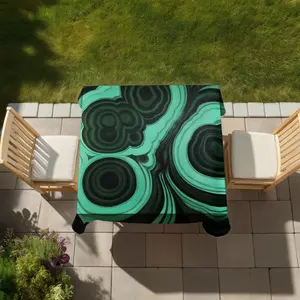 360 stand Retro Abstract Malachite Stone Tablecloth (58x58 in.) - Vintage Charm, Contemporary Style, Dining & Indoor-Outdoor Household Textile Decor