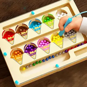 Ice Cream Maze Puzzle Toy, Colorful Wooden Montessori Puzzle Toy, Perfect for Birthday, Brain Teasers