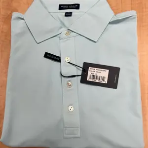 Peter Millar Soul Performance Mesh Polo - Ice Aqua - Medium (M) - NWT Golf