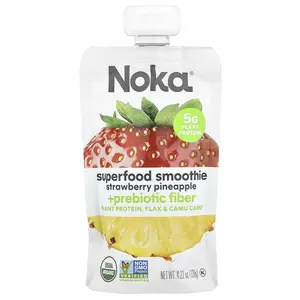Noka Superfood Smoothie + Prebiotic Fiber, Strawberry Pineapple, 4.22 oz (120 g)