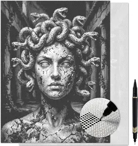 Medusa Dot Painting Kit for Adults — 13×17 Canvas with Dual-Tip Marker