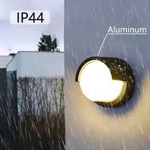 LED Outdoor Warm Light 3000k Wall Lamp, Die-Cast Aluminum + Dual Layer Semi-Transparent Cover, Indoor & Outdoor Use