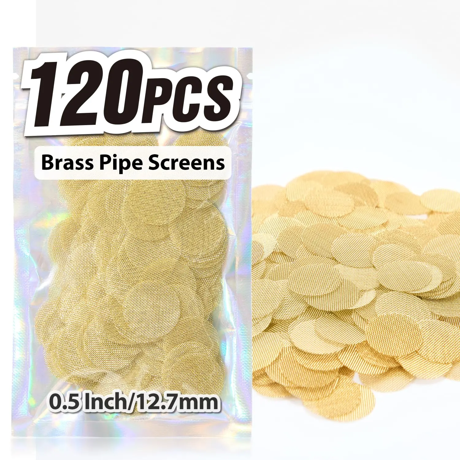 Pipe Screens 120pcs 1/2 Inch 12.7mm Brass Screen  0.5 Metal Mesh Filter