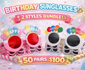 Birthday Sunglasses Bundle 🎉 2 Styles | Happy Birthday Party Glasses | Outfit Accessories | Photo Props | Gift Set