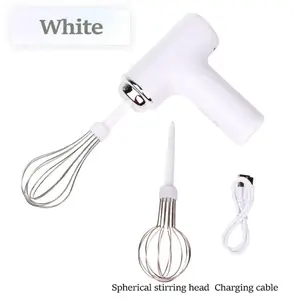 Newly Upgraded Electric Hand Mixer Whisk Baking Tool for Eggs Cookies Thin batter Tiny Kitchen RV Camping 2 Detachable Heads 3 Speed Cordless Rechargeable Compact