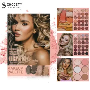 SHCOETY Three-layer makeup tray 24 Color Eyeshadow &24Color Eyeshadow& 6 Highlights,Multi-functional MakeupPalette