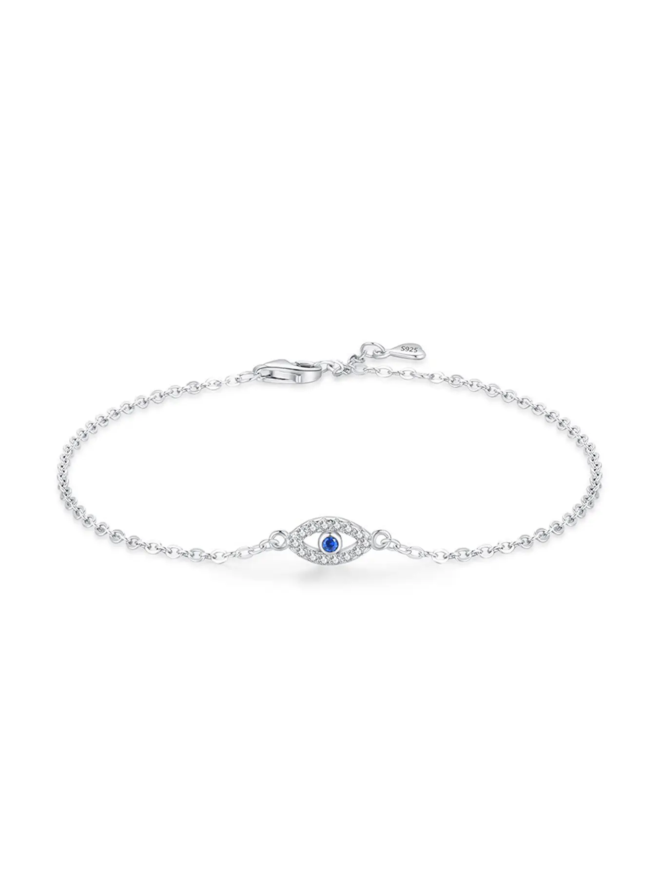 Elegant S925 Silver Evil Eye Bracelet for Women, Zircon Bracelet, Lightweight Luxury Jewelry Gift for Valentine's Day & Christmas, Exquisite Bracelet, Pretty Bracelet, Bracelet with Pendant, Bracelets Jewelry
