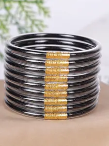 Women's 9pc Solid Color Jelly Bangles, Trendy Stackable Design for Daily Party Wear, Perfect Mother’s Day/520 Gift