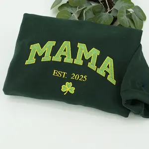 Mama St Patrick's Day Embroidered Sweatshirt, Gift for Lucky Mama